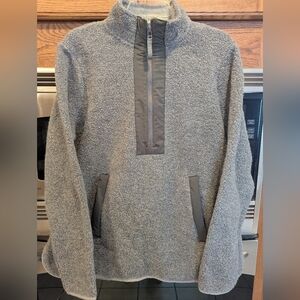 Men's Orvis Half Zip Wool Blend Grey Size Large